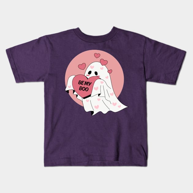 Valentines Ghost Be My Boo Kids T-Shirt by hippohost